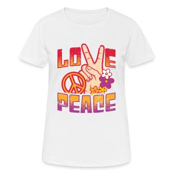 Love Peace Hippie Movement Peace - Women's Breathable T-Shirt - white - Front - AI Model Female 172 dark (172cm)