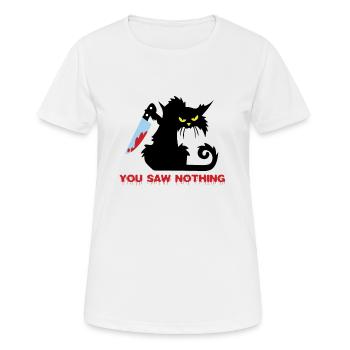 Mörderische schwarze Katze mit Messer Verdächtig - Frauen T-Shirt atmungsaktiv - Weiß - Vorne - AI Model Female 172 dark (172cm)