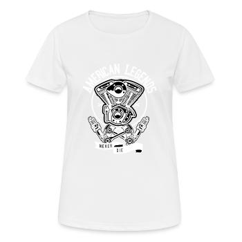 LA LÉGENDE AMÉRICAINE JAMAIS LA - T-shirt respirant Femme - blanc - Devant - AI Model Female 172 dark (172cm)