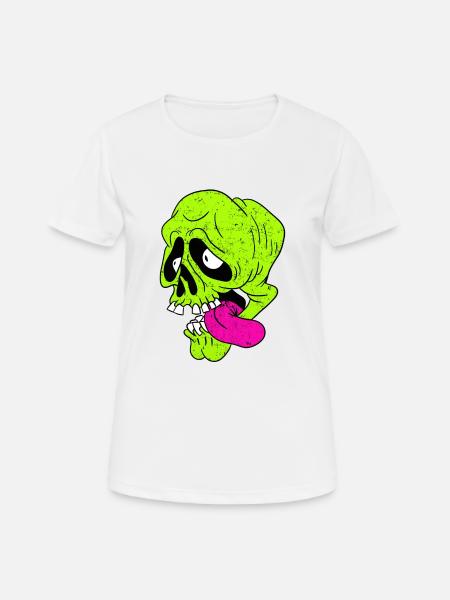 Funny Skull - Skull - Women's Breathable T-Shirt - white