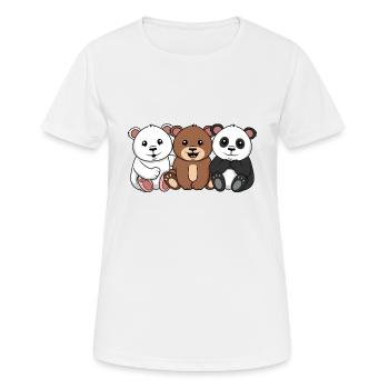 3 Bears 3 Ours Panda - T-shirt respirant Femme - blanc - Devant - AI Model Female 172 dark (172cm)