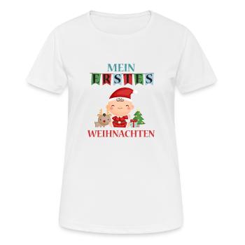Mein erstes Weihnachten. - Frauen T-Shirt atmungsaktiv - Weiß - Vorne - AI Model Female 172 dark (172cm)