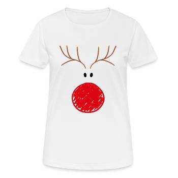Rentier lustig Weihnachten für Damen & Kinder - Frauen T-Shirt atmungsaktiv - Weiß - Vorne - AI Model Female 172 dark (172cm)