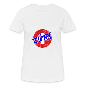 Suisse Suisse Zurich fier ville cadeau - T-shirt respirant Femme - blanc - Devant - AI Model Female 172 dark (172cm)