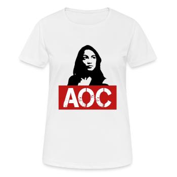 Alexandria Ocasio Cortez AOC Une féministe - T-shirt respirant Femme - blanc - Devant - AI Model Female 172 dark (172cm)