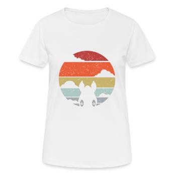 cadeau rétro vintage cheval - T-shirt respirant Femme - blanc - Devant - AI Model Female 172 dark (172cm)