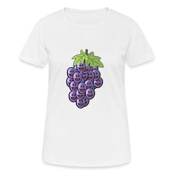 Früchte Weintrauben Obst Weinrebe Trauben Wein - Frauen T-Shirt atmungsaktiv - Weiß - Vorne - AI Model Female 172 dark (172cm)