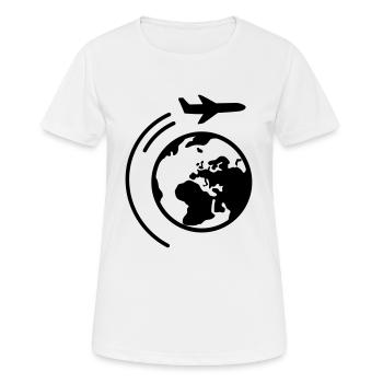 Reisen - Frauen T-Shirt atmungsaktiv - Weiß - Vorne - AI Model Female 172 dark (172cm)