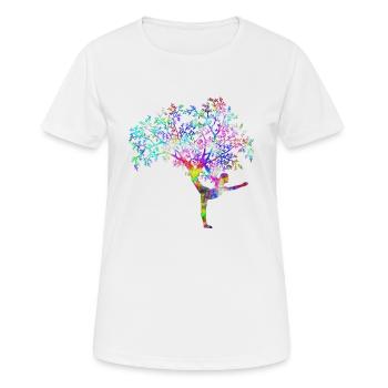Yoga woman tree psychedelic - Women's Breathable T-Shirt - white - Front - AI Model Female 172 dark (172cm)