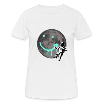 Astronaut Spray Mond Sprayer Graffiti Weltraum All - Frauen T-Shirt atmungsaktiv - Weiß - Vorne - AI Model Female 172 dark (172cm)