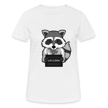 Waschbär - Frauen T-Shirt atmungsaktiv - Weiß - Vorne - AI Model Female 172 dark (172cm)