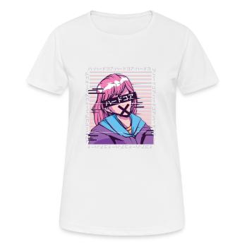 Glitch japanischer Manga Stil - Frauen T-Shirt atmungsaktiv - Weiß - Vorne - AI Model Female 172 dark (172cm)