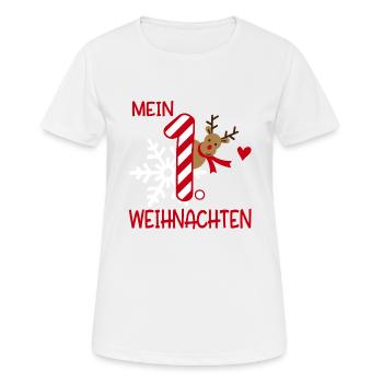 Mein erstes Weihnachten - Frauen T-Shirt atmungsaktiv - Weiß - Vorne - AI Model Female 172 dark (172cm)