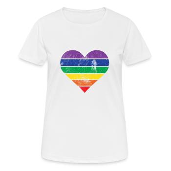 Heart rainbow - Women's Breathable T-Shirt - white - Front - AI Model Female 172 dark (172cm)
