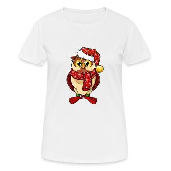 Hibou De Noël Hibou Uhu Oiseau Avent - T-shirt respirant Femme - blanc - Devant - AI Model Female 172 dark (172cm)