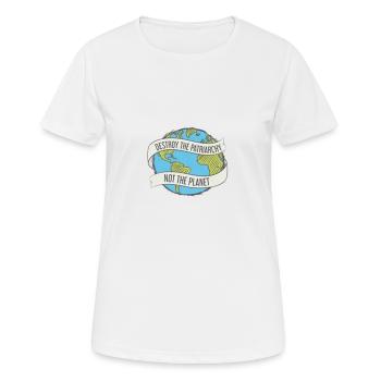 DESTROY THE PATRIARCHY NOT THE PLANET - Women's Breathable T-Shirt - white - Front - AI Model Female 172 dark (172cm)