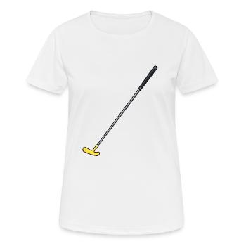 Golf Golfschläger Golfsport - Frauen T-Shirt atmungsaktiv - Weiß - Vorne - AI Model Female 172 dark (172cm)