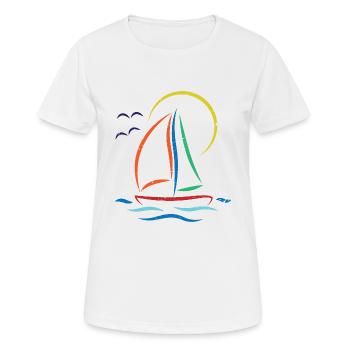 Sailing Boat Segelsport Windsurfing - Frauen T-Shirt atmungsaktiv - Weiß - Vorne - AI Model Female 172 dark (172cm)