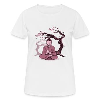 Buddha meditation - Women's Breathable T-Shirt - white - Front - AI Model Female 172 dark (172cm)