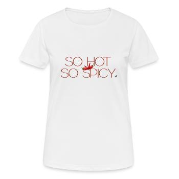 Lettrage si chaud et épicé avec des piments rouges - T-shirt respirant Femme - blanc - Devant - AI Model Female 172 dark (172cm)