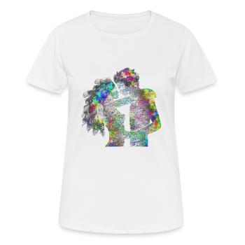 Loving couple psychedelic - Women's Breathable T-Shirt - white - Front - AI Model Female 172 dark (172cm)