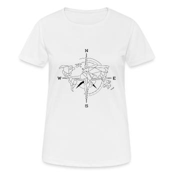 World map compass World map - Women's Breathable T-Shirt - white - Front - AI Model Female 172 dark (172cm)