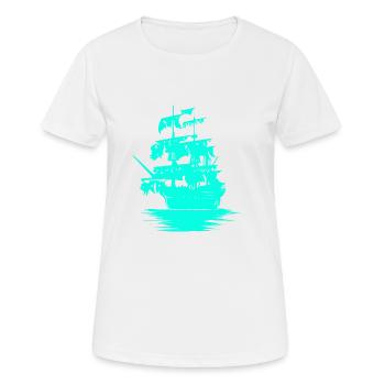 Sailing Ship Seafaring Fantasy Maritime Dinghy - Women's Breathable T-Shirt - white - Front - AI Model Female 172 dark (172cm)
