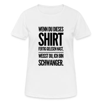 Schwangerschaft Schwanger Baby Verkünden - Frauen T-Shirt atmungsaktiv - Weiß - Vorne - AI Model Female 172 dark (172cm)