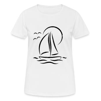 Sailboat ship sport boat sailing gift - Women's Breathable T-Shirt - white - Front - AI Model Female 172 dark (172cm)