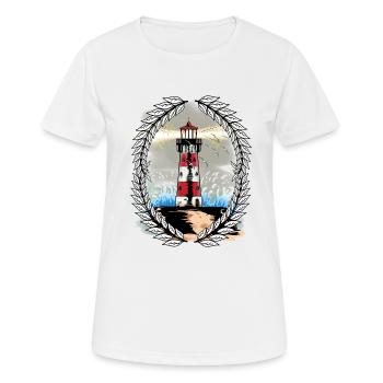 Albatross Moeven Leuchtturm Kueste Seemoeven - Frauen T-Shirt atmungsaktiv - Weiß - Vorne - AI Model Female 172 dark (172cm)