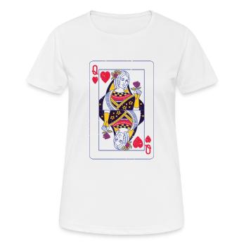 King lady card king queen kart couple love - Women's Breathable T-Shirt - white - Front - AI Model Female 172 dark (172cm)