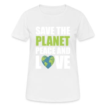 Save the planet - Frauen T-Shirt atmungsaktiv - Weiß - Vorne - AI Model Female 172 dark (172cm)