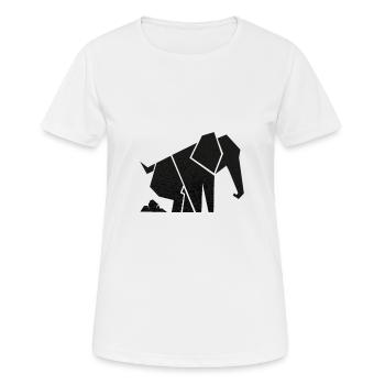 L'éléphant fait un gros tas de merde d'éléphant - T-shirt respirant Femme - blanc - Devant - AI Model Female 172 dark (172cm)
