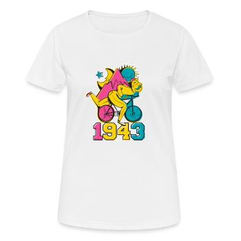 Bicycleday LSD Acid 1943 Albert Hofman cadeau - T-shirt respirant Femme - blanc - Devant - AI Model Female 172 dark (172cm)