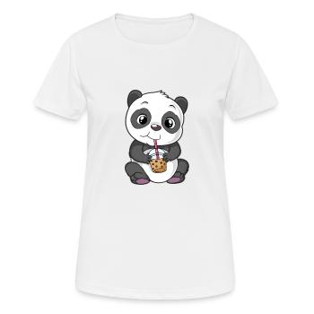 Panda Chocolate Shake Bubble Tea Bear Chocolate - T-shirt respirant Femme - blanc - Devant - AI Model Female 172 dark (172cm)