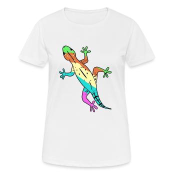 Eidechse Gecko Zoologie Wildtiere Lurch Amphibie - Frauen T-Shirt atmungsaktiv - Weiß - Vorne - AI Model Female 172 dark (172cm)