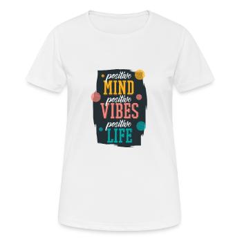 Attitudes positives vibrations positives - T-shirt respirant Femme - blanc - Devant - AI Model Female 172 dark (172cm)