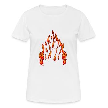 Marque Fire Flame Inferno Flame Fiery Heat - T-shirt respirant Femme - blanc - Devant - AI Model Female 172 dark (172cm)