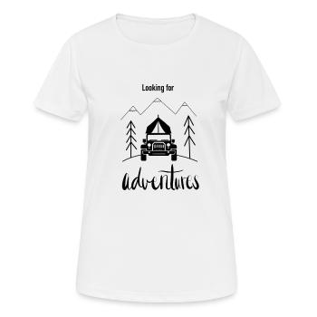 Dachzelten | Auto Camper | Camping | Mikro Camper - Frauen T-Shirt atmungsaktiv - Weiß - Vorne - AI Model Female 172 dark (172cm)