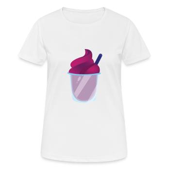 Slush glace rouge slush avec de la paille - T-shirt respirant Femme - blanc - Devant - AI Model Female 172 dark (172cm)