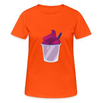 Slush Eis rotes Slush mit Strohhalm - Frauen T-Shirt atmungsaktiv - Neonorange - Vorne - AI Model Female 172 dark (172cm)