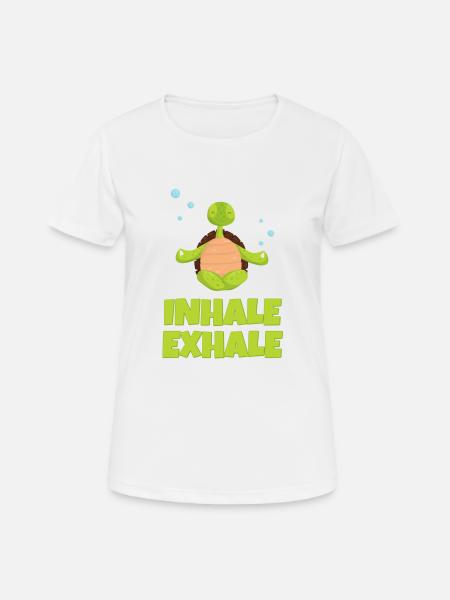 Tortue méditante - T-shirt respirant Femme - blanc
