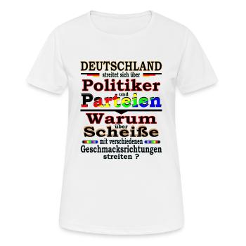 Deutschland deine Politik - Version 1 - Frauen T-Shirt atmungsaktiv - Weiß - Vorne - AI Model Female 172 dark (172cm)