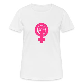 Frauenfaust Frauenpower Tag der Frau Frauenrechte - Frauen T-Shirt atmungsaktiv - Weiß - Vorne - AI Model Female 172 dark (172cm)