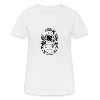Taucherhelm für die Tiefsee - Frauen T-Shirt atmungsaktiv - Weiß - Vorne - AI Model Female 172 dark (172cm)