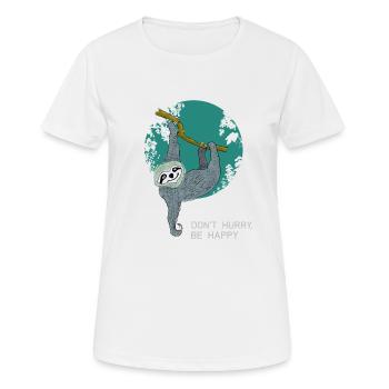 paresseux lent lent paresseux adolescent dormir fatigué - T-shirt respirant Femme - blanc - Devant - AI Model Female 172 dark (172cm)