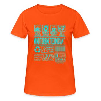 Wind Turbine Technician Gift - Women's Breathable T-Shirt - neon orange - Front - AI Model Female 172 dark (172cm)