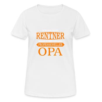 Ich bin kein Rentner ich bin professioneller Opa - Frauen T-Shirt atmungsaktiv - Weiß - Vorne - AI Model Female 172 dark (172cm)