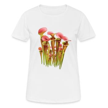 Garden Carnivorous Sleeve Lance Sarracenia - Women's Breathable T-Shirt - white - Front - AI Model Female 172 dark (172cm)