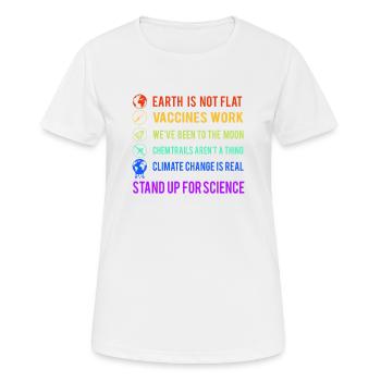 Défendez la science - T-shirt respirant Femme - blanc - Devant - AI Model Female 172 dark (172cm)